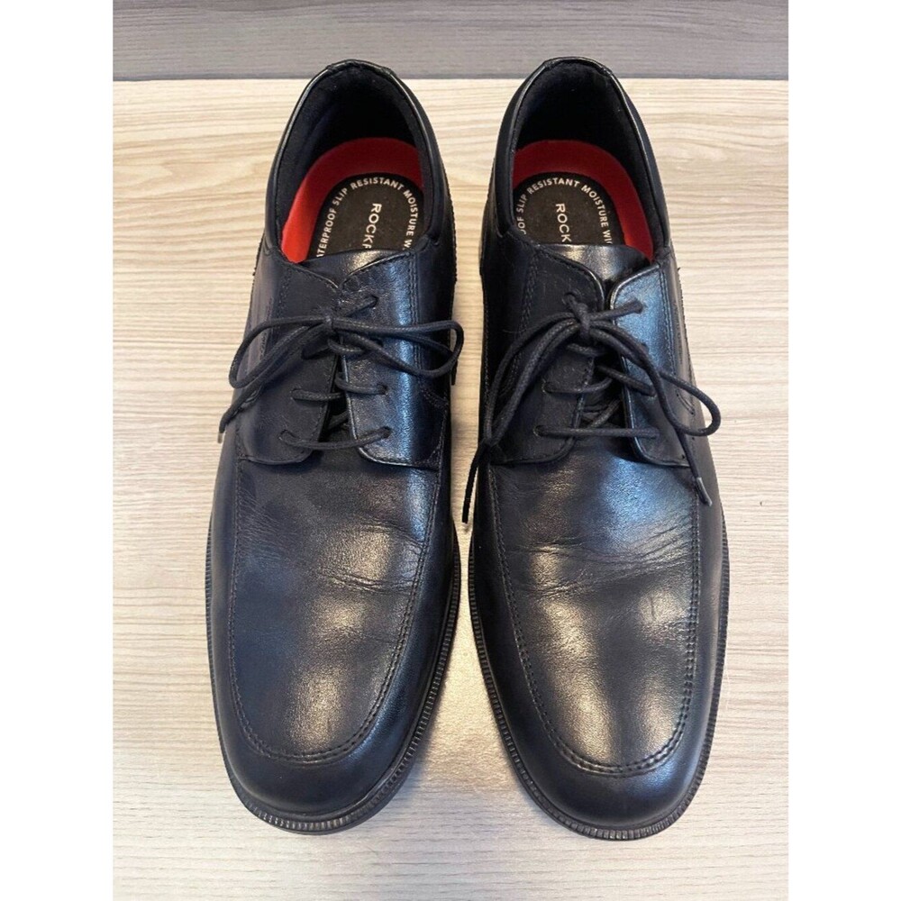 Rockport Hydro-Shield Waterproof Men's Black Leather Dress Shoes Size 11M TruTEC